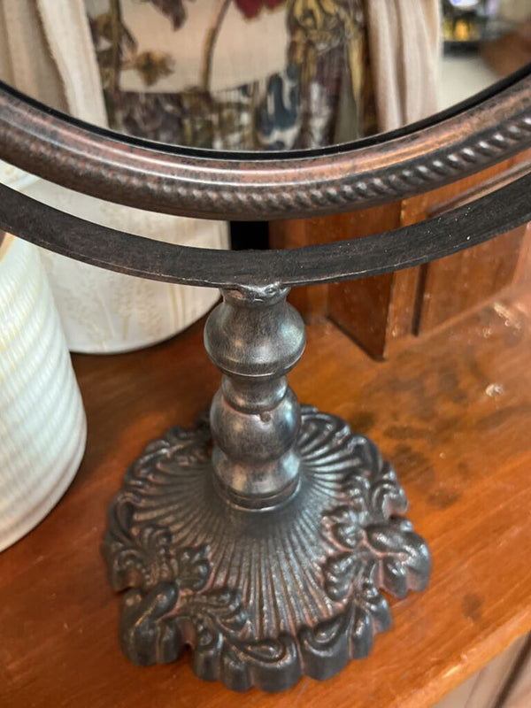 Classic Round Cast Iron Pivoting Vanity Mirror