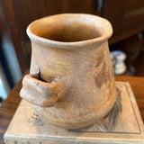 Handmade red clay pottery - handled vessel