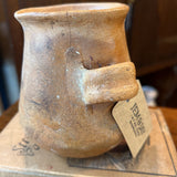 Handmade red clay pottery - handled vessel