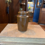 Small stoneware jar - brow glazed