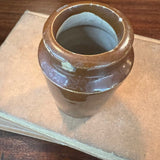 Small stoneware jar - brow glazed
