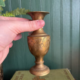 Petite Etched Brass Vase