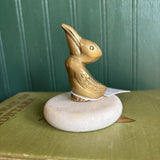 Brass Pelican on Circular Marble Slab