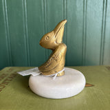 Brass Pelican on Circular Marble Slab