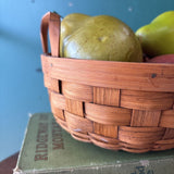 Round Shallow Wicker Basket with Handles