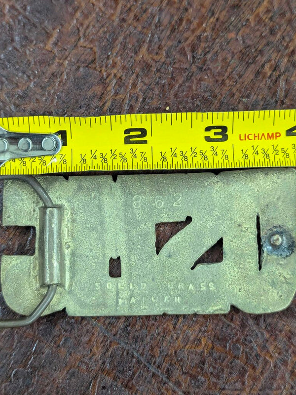 Vintage solid brass USMC belt buckle 4"L