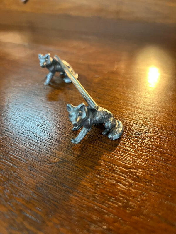 Silver Plated Fox Knife Rest