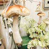 Woodland Paper Mache Mushroom Ornament -terra cotta