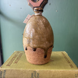 Handmade Green Drip Glazed Pottery Vessel