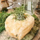 Calcite stone candle holder