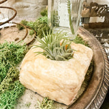 Calcite stone candle holder