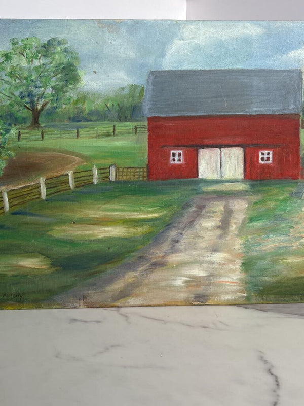 12x16 barn scene art on canvas board