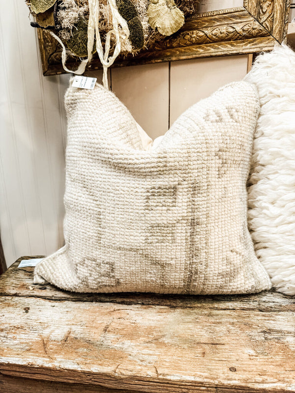 Handmade upcycled pillow with design