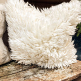 Handmade shag textile pillow