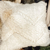 Handmade textile pillow with herringbone pattern