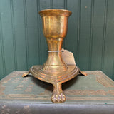 Brass Claw Foot Candleholder with Triangle Base