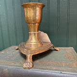 Brass Claw Foot Candleholder with Triangle Base
