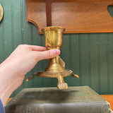 Brass Claw Foot Candleholder with Triangle Base