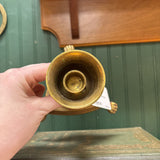 Brass Claw Foot Candleholder with Triangle Base