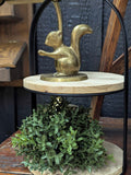 Vintage brass squirrel on brass stand