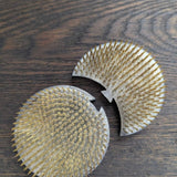 Vintage metal adjoining flower frog 4-1/4" x 3", Japan