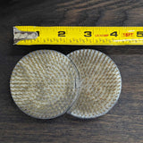 Vintage metal adjoining flower frog 4-1/4" x 3", Japan