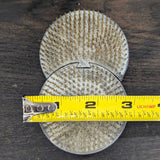 Vintage metal adjoining flower frog 4-1/4" x 3", Japan