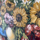 16"x12" yellow and orange floral art on canvas