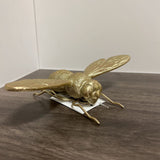 9"L x 3"W x 2"H Resin Bee, Gold Finish