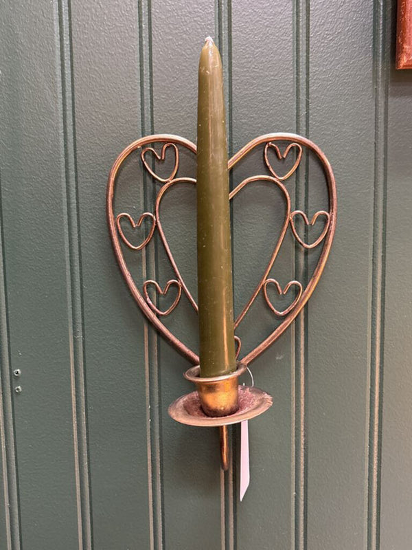 Metal Heart Shaped Gold Plated Candle Sconce