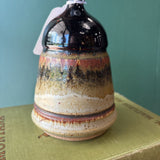 Pottery Bud Vase - Black, Red, Green, & Grey Glaze