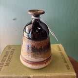 Pottery Bud Vase - Black, Red, Green, & Grey Glaze