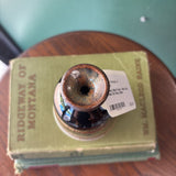 Pottery Bud Vase - Black, Red, Green, & Grey Glaze