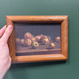 Moody Apple Still Life Print in Dark Wood Frame