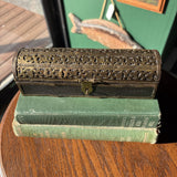 Middle Eastern Qalamdan Wooden Antique Box with Brass