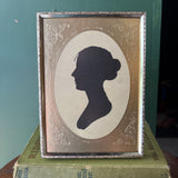 5" x 7" Ornate Brass Frame with Female Silhouette Print