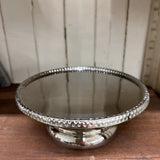 Aluminum Pedestal with Beaded Edge & Glass Cloche