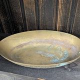 Vintage brass covered duck head dish 10"L, great patina!