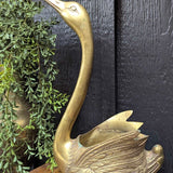 Vintage brass swan planter 10"W x 14"H