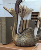 Vintage brass swan planter 10-1/2"W x 10-1/2"H, India