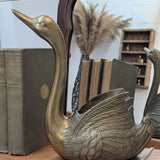 Vintage brass swan planter 10-1/2"W x 10-1/2"H, India