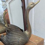 Vintage brass swan planter 10-1/2"W x 10-1/2"H, India