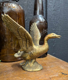Vintage solid brass goose 6"W x 6"H