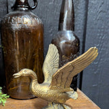 Vintage solid brass goose 6"W x 6"H