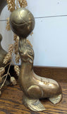 Vintage solid brass seal with ball 9"H x 5"W