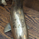 Vintage solid brass seal with ball 9"H x 5"W