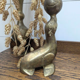 Vintage solid brass seal with ball 9"H x 5"W