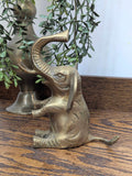 Vintage brass sitting elephant 4-1/2"W x 6"H, Korea