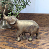 Vintage brass elephant 4-1/2"W x 6"H