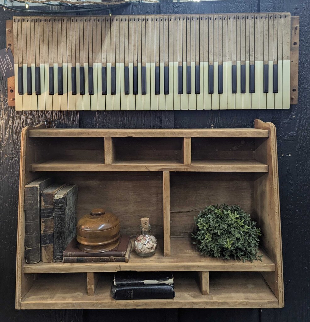 Vintage wood keyboard 11-1/2"H x 35"W